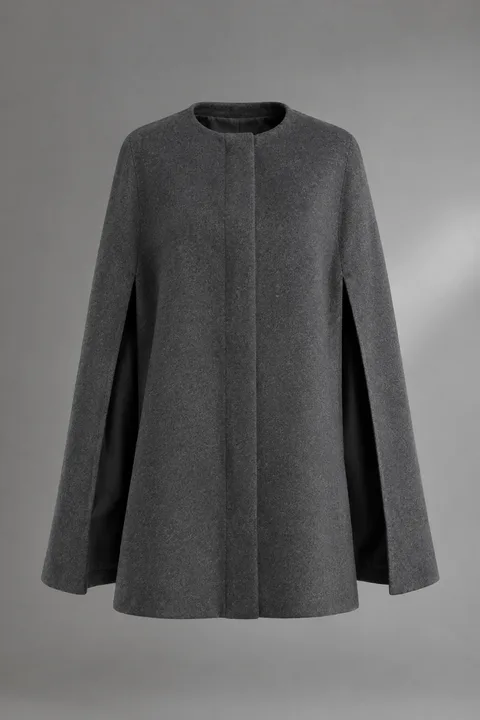 Capa de paño Pilar, gris oscuro, foto de producto sobre fondo gris