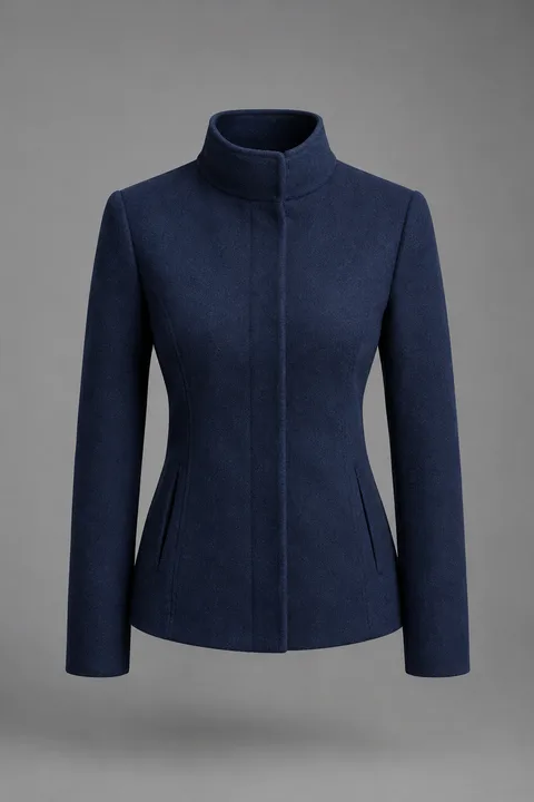 Chaqueta entallada Tenerías, azul marino, foto de producto sobre fondo gris